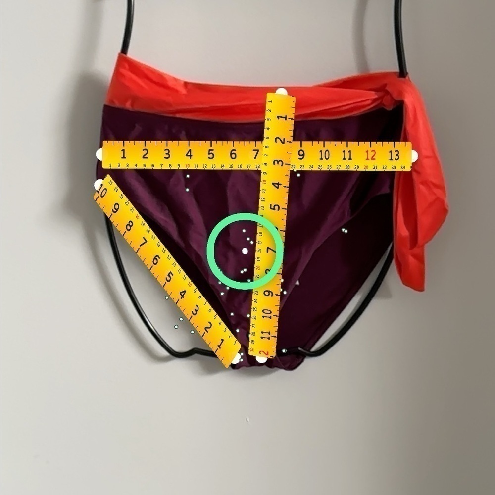 Zimmermann Purple Color blocked Bikini Bottom High Cut & High Waist Lycra 8-10 - Picture 2 of 7
